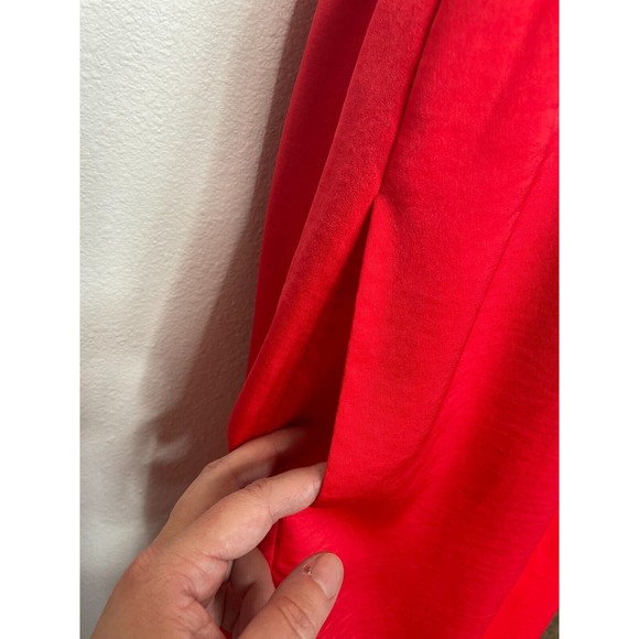 BCBGMaxazria XS Malia Strapless Dress in Red Berry Elastic Waist Ruffle NWT - Picture 8 of 15